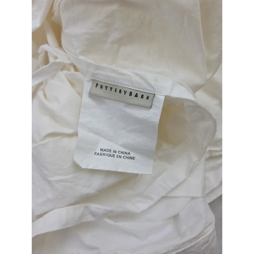 POTTERY BARN Pearl Dot Red Embroidered Full/Queen Size Duvet Cover + 2 Shams Set